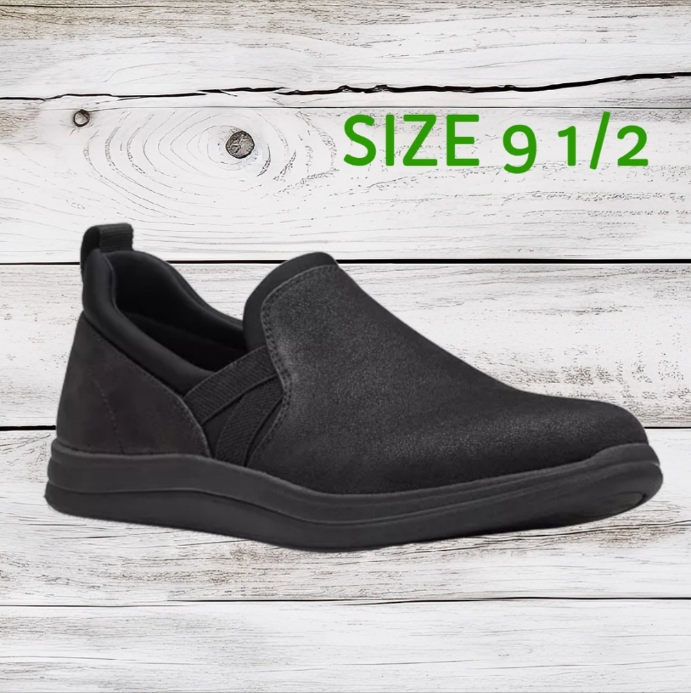Clarks Cloudsteppers Bali Breeze Slip On Black Shoes, 9.5 w Comfy Walking Shoes